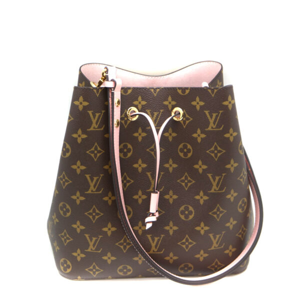 a21 2056 2 Louis Vuitton Neo Noe Shoulder Bag Monogram Canvas Brown Pink