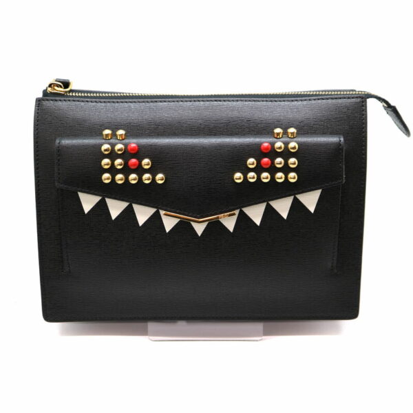 a21 3029 1 Fendi Truge Shoulder Bag Leather Black