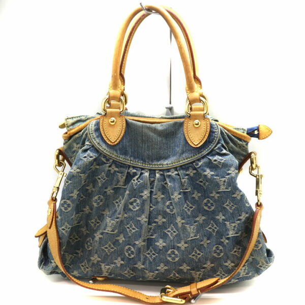 a21 5498 2 Louis Vuitton Neo Cabby MM Handbag Monogram Denim Blue