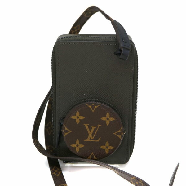 a21 6103 2 Louis Vuitton Phone Box Monogram Taiga Shoulder Bag