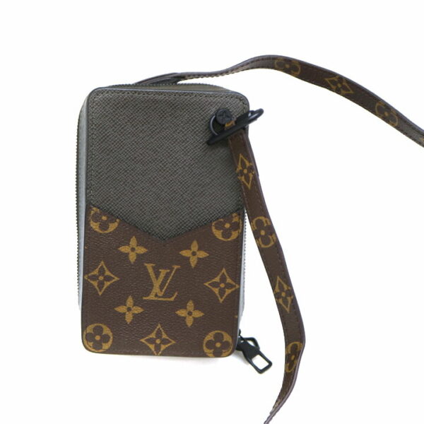 a21 6103 3 Louis Vuitton Phone Box Monogram Taiga Shoulder Bag