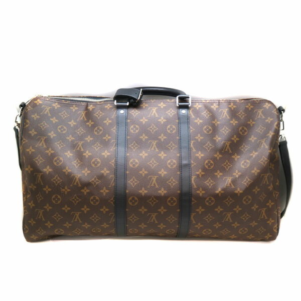 a21 6408 3 Louis Vuitton Keepall Bandouliere 55 Bag Monogram Macassar Brown