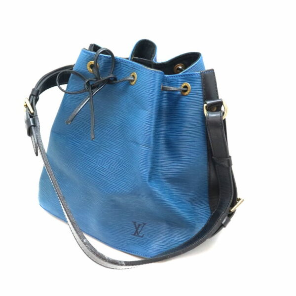 a21 7180 1 Louis Vuitton Petit Noe Shoulder Bag Epi Blue Black