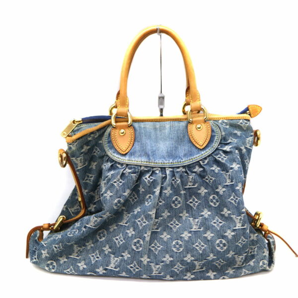 a21 9771 2 Louis Vuitton Neo Cabby MM Handbag Monogram Denim Blue