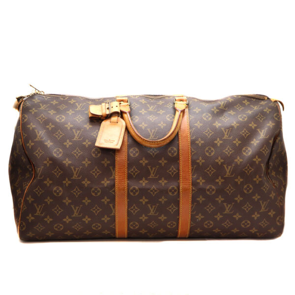 a22 10262 1 Louis Vuitton Keepall 55 Bag Canvas Brown