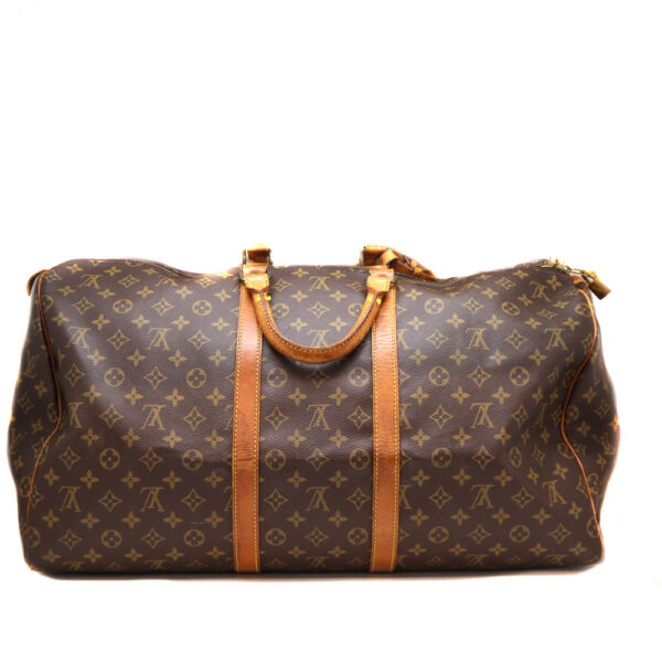 a22 10262 2 Louis Vuitton Keepall 55 Bag Canvas Brown