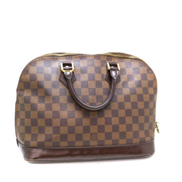 a22 2400 2 Louis Vuitton Alma Handbag Damier Canvas Ebene Brown