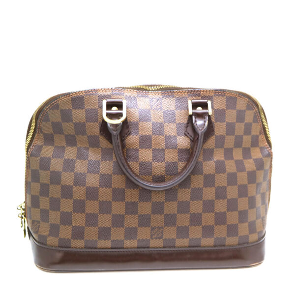 a22 2400 3 Louis Vuitton Alma Handbag Damier Canvas Ebene Brown