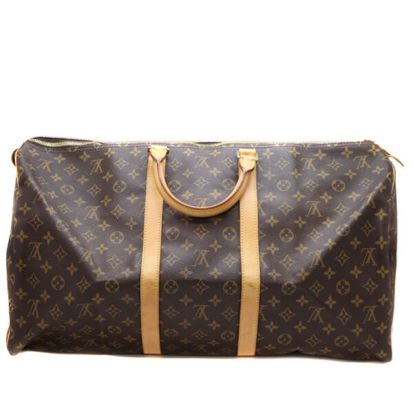 a22 3720 2 Louis Vuitton Keepall 55 Bag Monogram Canvas Brown