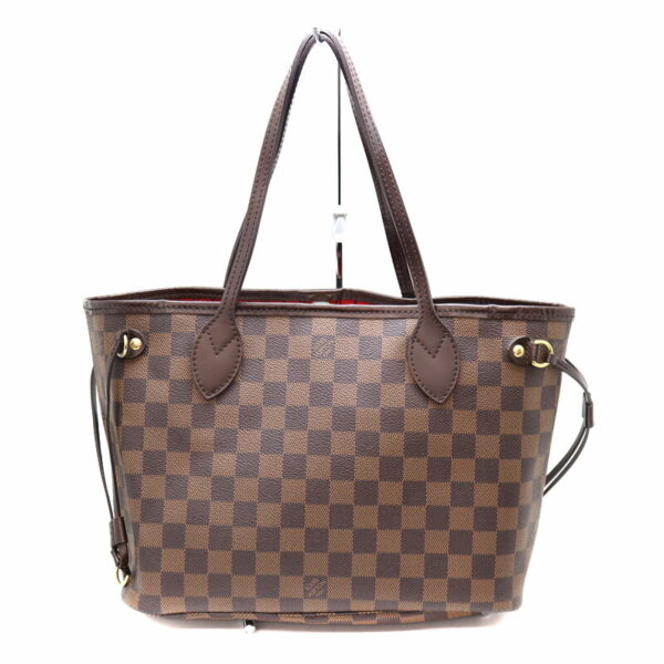 a22 3934 3 Louis Vuitton Neverfull PM Tote Bag Damier Canvas Ebene Brown