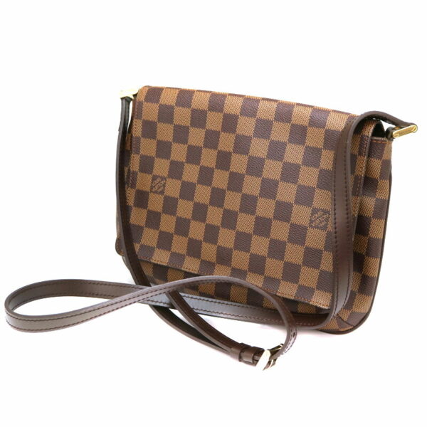 a22 415 1 Louis Vuitton Musette Tango Long Shoulder Bag Damier Canvas Ebene Brown