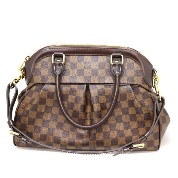 a22 4878 2 Louis Vuitton Trevi PM Shoulder Bag Damier Canvas Ebene Brown