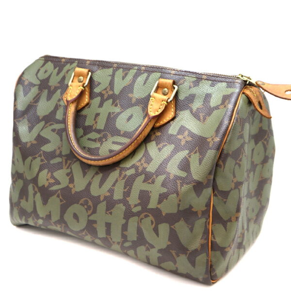 a22 5579 1 Louis Vuitton Speedy 30 Canvas Graffiti Brown x Khaki