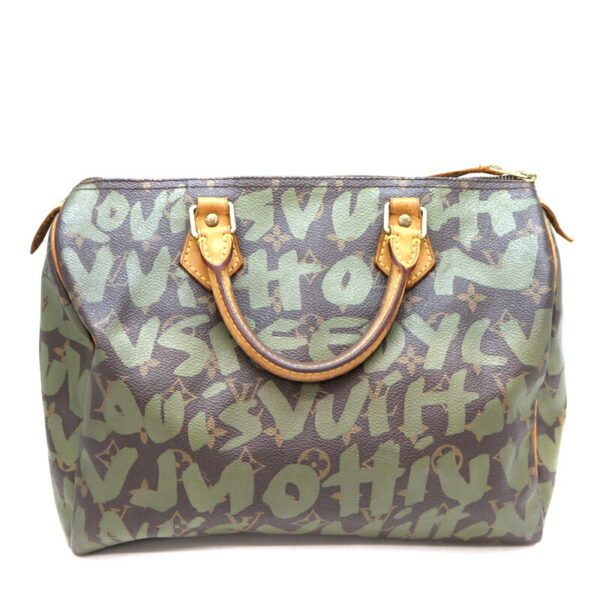 a22 5579 2 Louis Vuitton Speedy 30 Canvas Graffiti Brown x Khaki