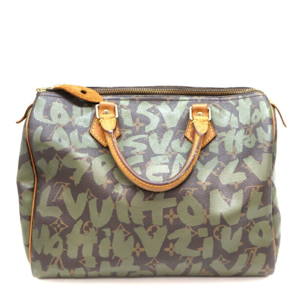 a22 5579 3 Louis Vuitton Speedy 30 Canvas Graffiti Brown x Khaki