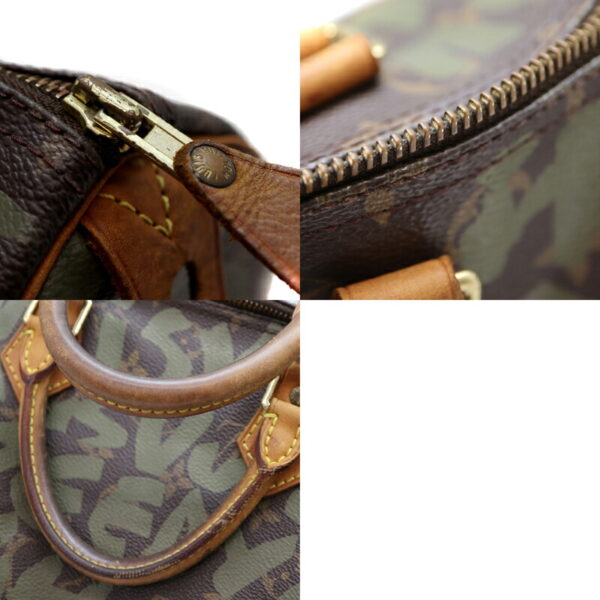 a22 5579 8 Louis Vuitton Speedy 30 Canvas Graffiti Brown x Khaki