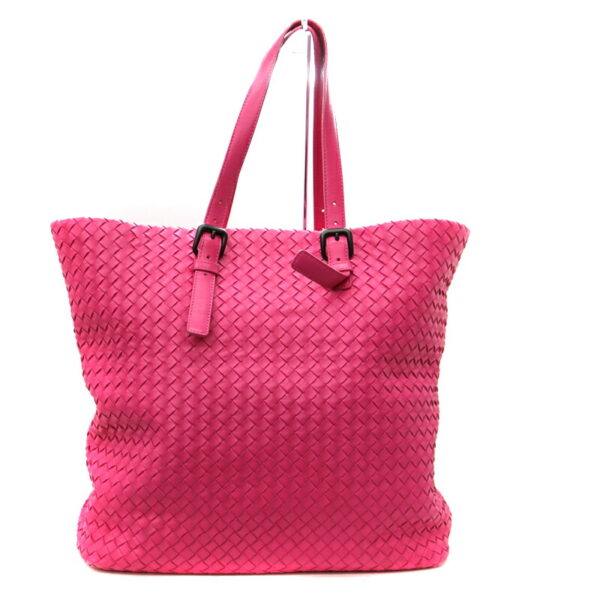 a22 5630 2 Bottega Veneta Intrecciato Tote Bag Leather Pink