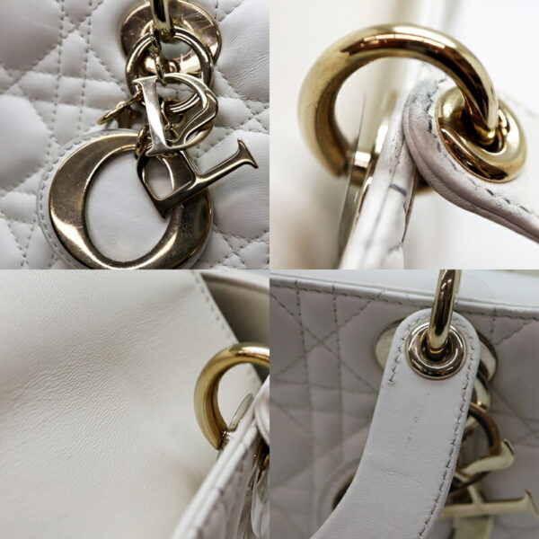 a22 5654 12 Dior Lady Dior 2WAY Shoulder Bag Leather White