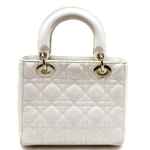 a22 5654 2 Dior Lady Dior 2WAY Shoulder Bag Leather White