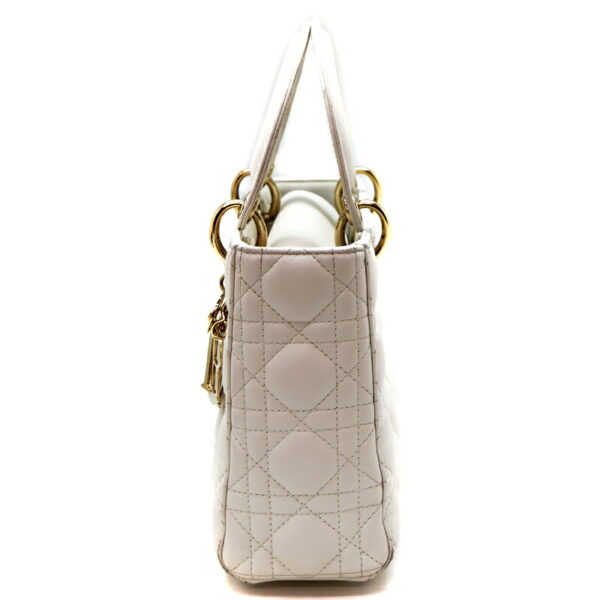 a22 5654 3 Dior Lady Dior 2WAY Shoulder Bag Leather White