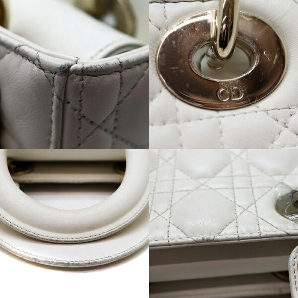 a22 5654 7 Dior Lady Dior 2WAY Shoulder Bag Leather White