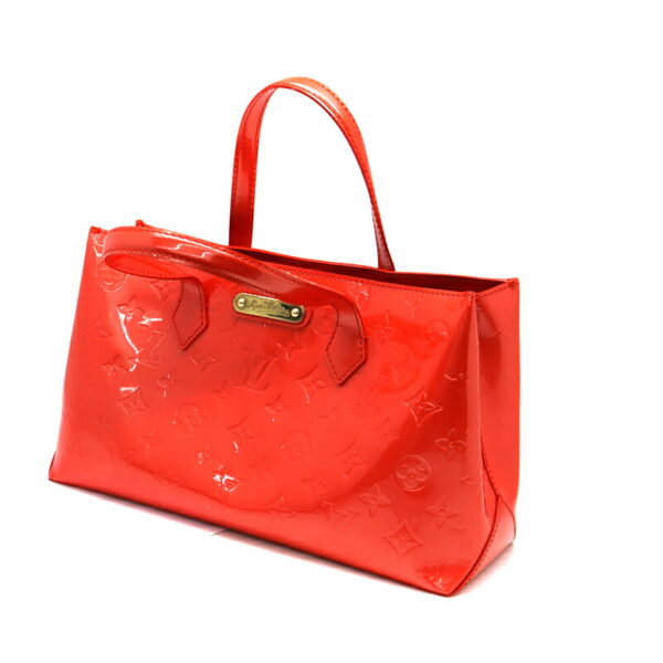 a22 5737 1 Louis Vuitton Wilshire Boulevard Handbag Vernis Leather Orange