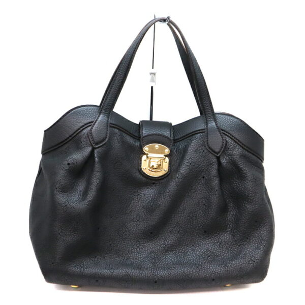 a22 6025 2 Louis Vuitton Seals PM Handbag Mahina Leather Black