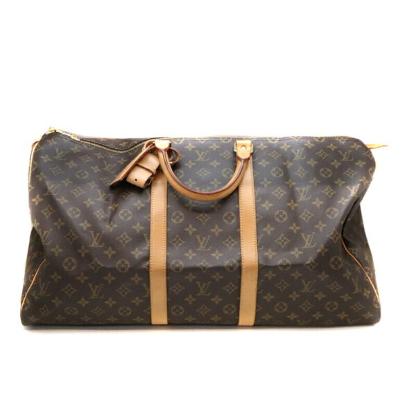 a22 6064 1 Louis Vuitton Keepall 55 Bag Monogram Canvas Brown