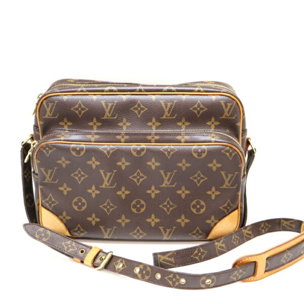 a22 6318 2 Louis Vuitton Nile Shoulder Bag Monogram Canvas Brown