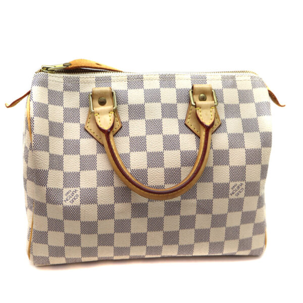 a22 7081 3 Louis Vuitton Speedy 25 Bag Damier Canvas White