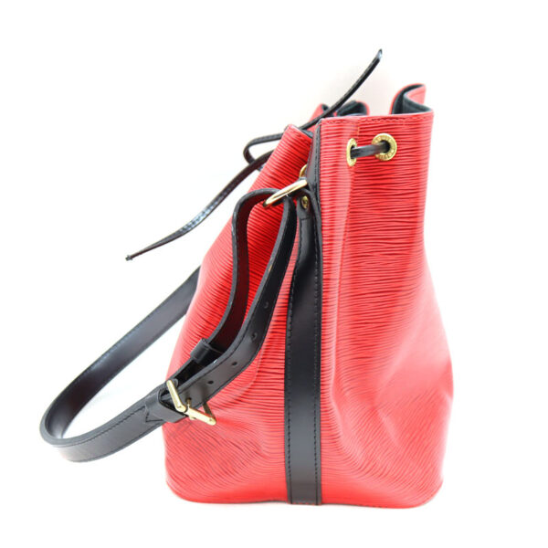 a22 7735 4 Louis Vuitton Petit Noe Shoulder Bag Epi Leather Red Black