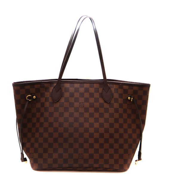 a22 8186 3 Louis Vuitton Neverfull MM Tote Bag Damier Canvas Brown