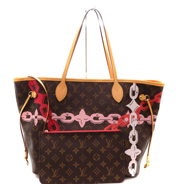 a22 8405 1 Louis Vuitton Neverfull MM Tote Bag Monogram Canvas Pink