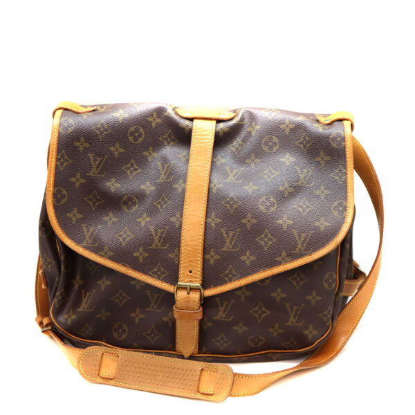 a22 8444 2 Louis Vuitton Saumur 35 Shoulder Bag Monogram Canvas Brown