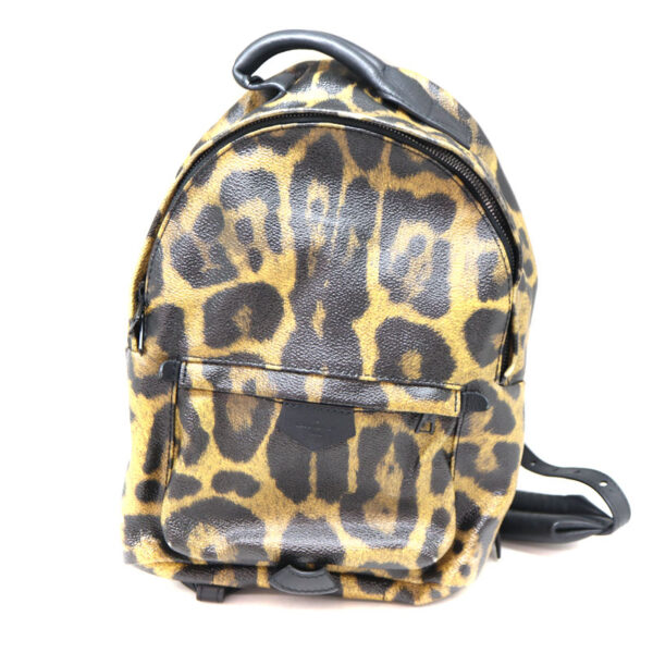 a22 8671 2 Louis Vuitton Palm Springs PM Backpack Animal Canvas Brown Black