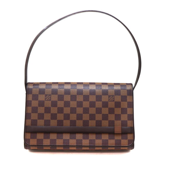 a22 8760 4 Louis Vuitton Tribeca Carre Handbag Damier Canvas Brown