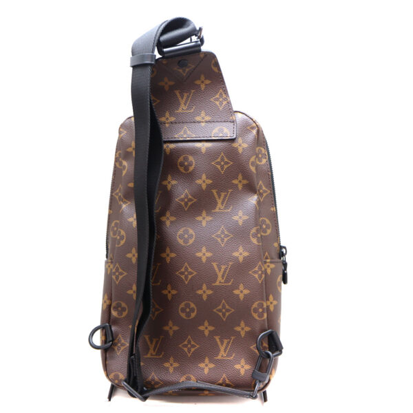 a22 8792 2 Louis Vuitton Avenue Sling Body Bag Monogram Macassar Brown Black