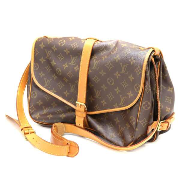 a22 9242 1 Louis Vuitton Saumur 35 Shoulder Bag Monogram Canvas Brown