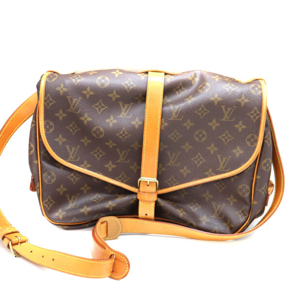 a22 9242 2 Louis Vuitton Saumur 35 Shoulder Bag Monogram Canvas Brown