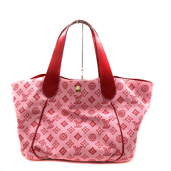 a22 9465 2 Louis Vuitton Cabai Panema PM Tote Bag Beach Line Canvas Pink