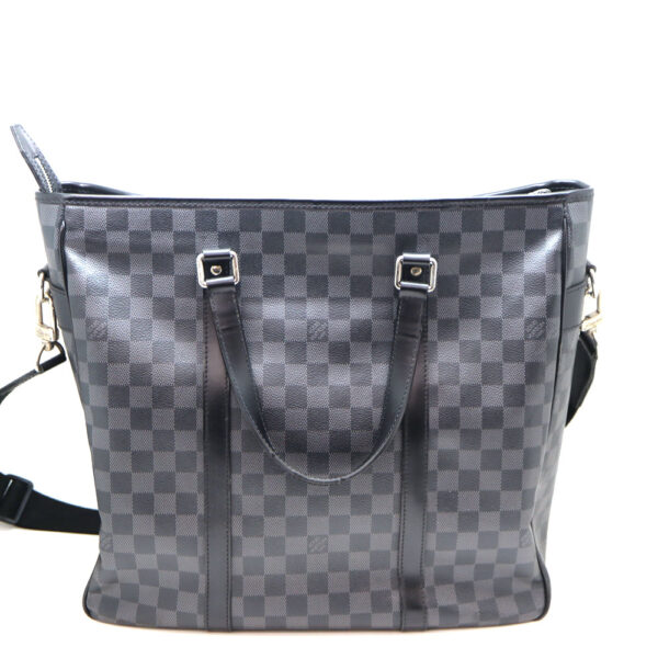 a22 9818 2 Louis Vuitton Tadao 2Way Shoulder Bag Damier Canvas Black