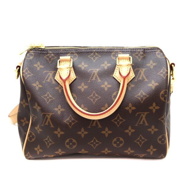 a23 10204 2 Louis Vuitton Speedy Bandouliere 25 Monogram Canvas Brown