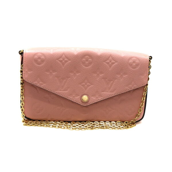 a23 109 2 Louis Vuitton Pochette Félicie Shoulder Bag Empreinte Leather Pink