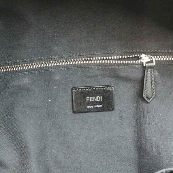 a23 11029 11 Fendi Backpack Rucksack Leather Nylon Black