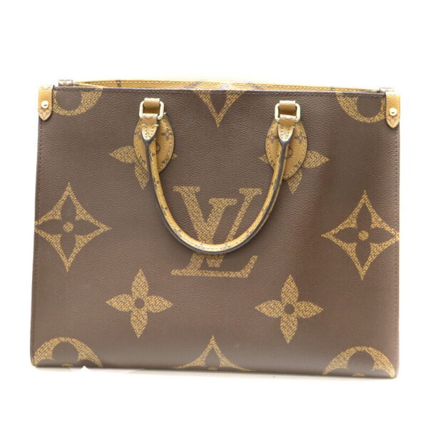 a23 1134 2 Louis Vuitton On the Go MM Handbag Giant Monogram Canvas Brown