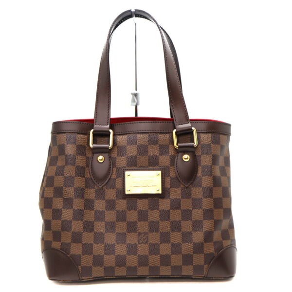 a23 11617 1 Louis Vuitton Hampstead PM Tote Bag Damier Canvas Brown