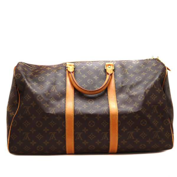 a23 11624 2 Louis Vuitton Keepall 50 Bag Monogram Canvas Brown