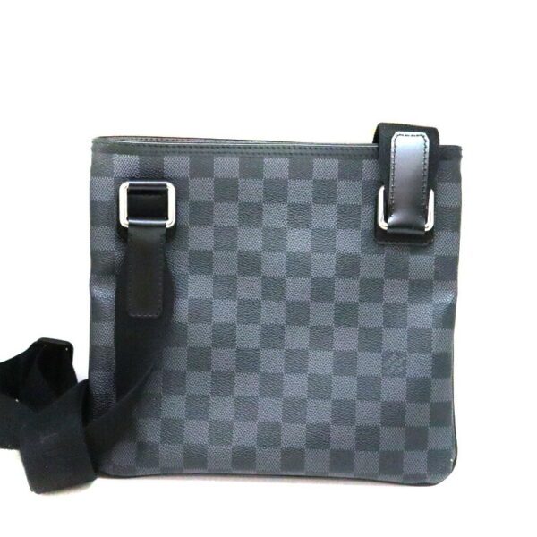 a23 1392 2 Louis Vuitton Thomas Shoulder Bag Damier Graphite Leather Gray Black