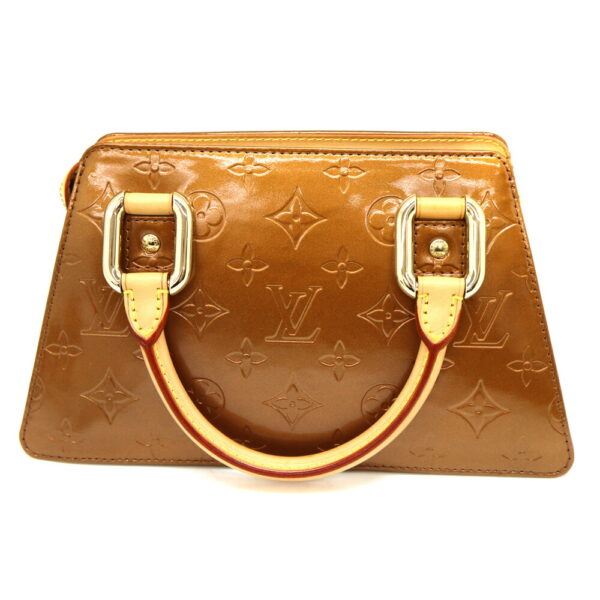 a23 1751 2 Louis Vuitton Mini Forsyth Handbag Monogram Vernis Bronze Brown