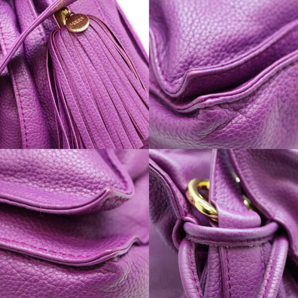 a23 2400 6 Loewe Leather Handbag Purple